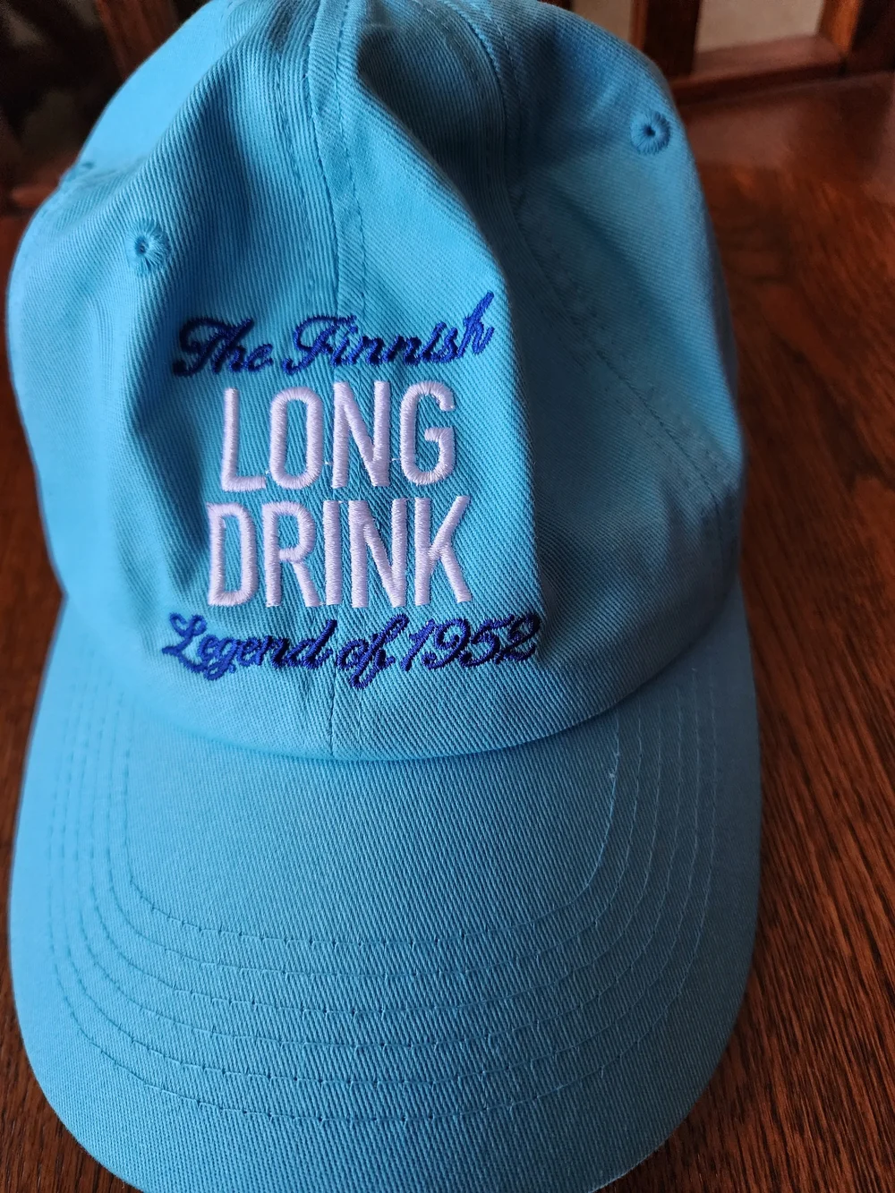 The Finnish Long Drink Embroidered Baseball Cap - Blue